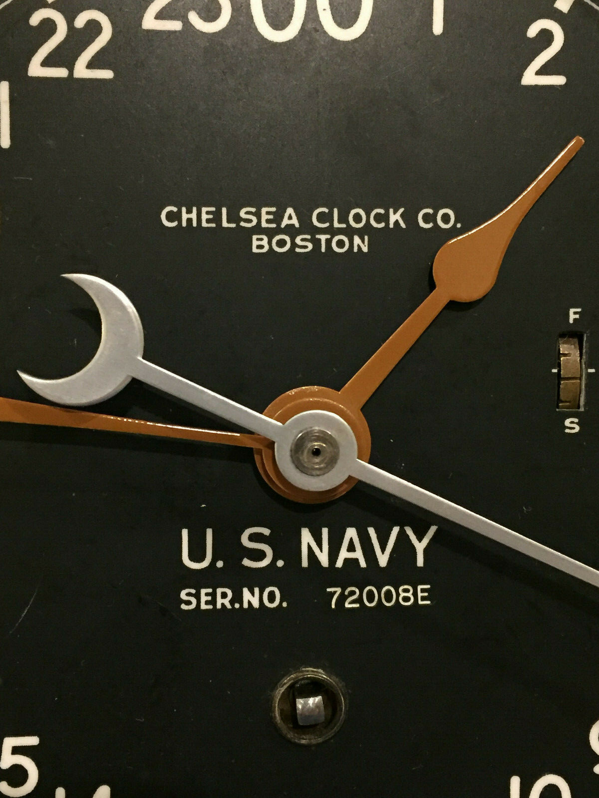 ** Fully Restored** WWII US NAVY 24HR. Chelsea Ship Clock Serial No. 343495