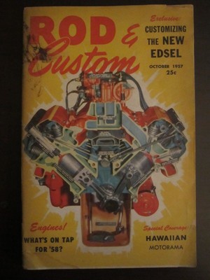 Rod & Custom Magazine October 1957 Customizing the New Edsel Engines (AJ)