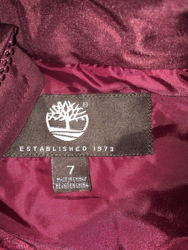Timberland Lightweight Puffer Vest Burgundy/Navy Boys Sz 7