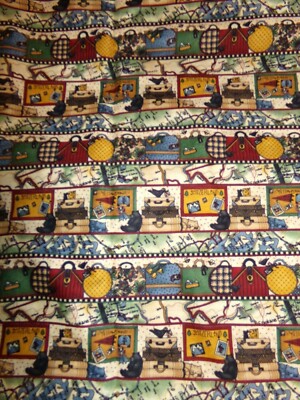 TRAVEL DESTINATIONS las Vegas NY Hawaii Cotton FABRIC U-Pick  HALF YARD 1/2 yd 