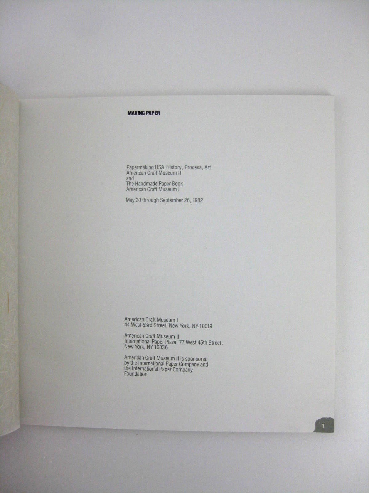 American Contemporary Hand Papermaking Art Exhibition Catalog New York City NY