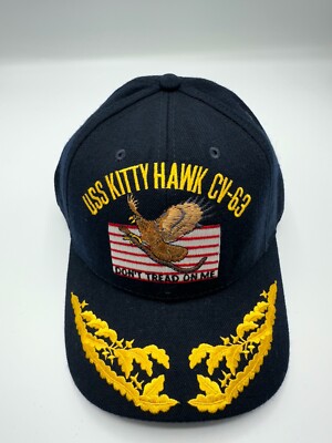 New The Corps USS Kitty Hawk CV 63 Logo Blue Baseball Cap Hat One Size