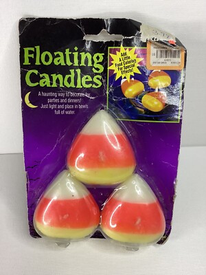 Vintage Fun World Halloween Floating Candy Corn Candles Deadstock