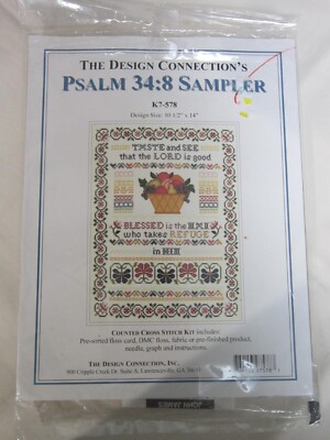 Design Connection's Counted Cross Stitch Kit -Psalm 34:8 Sampler