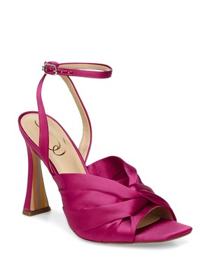 

SAM EDELMAN Женские розовые босоножки на каблуке с расклешенным каблуком и ремешком лавандового цвета с перекрученным ремешком, размер 8,5 м, Розовый, I2701F1