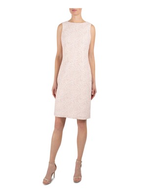 

DONNA RICCO NEW YORK Женское светло-розовое короткое вечернее платье из металлического жаккарда, Light pink