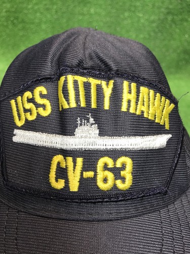 USS KITTY HAWK - CV-63 - VINTAGE - ADJUSTABLE SNAPBACK BALL CAP HAT wow