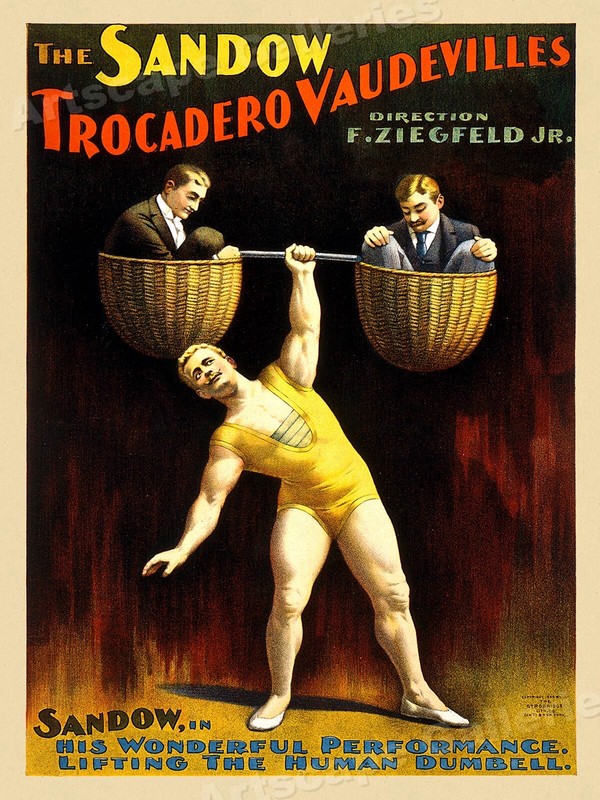 1890s Vaudeville Poster - The Sandow Trocadero Vaudeville Act