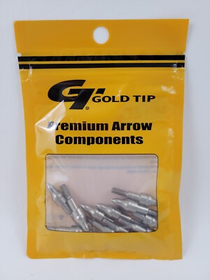 Gold Tip EZ Premium Arrow Components Pull 100 Grain, Glue-In Points, 12 Count