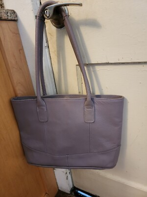 Ameri Leather Lavender Tote 15''x10''x4'' Deep 10'' Drop NWT