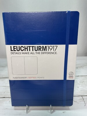 Leuchtturm1917 Notebook Hardcover Medium Journal Royal Blue Dotted 8''x6'' 251 pgs