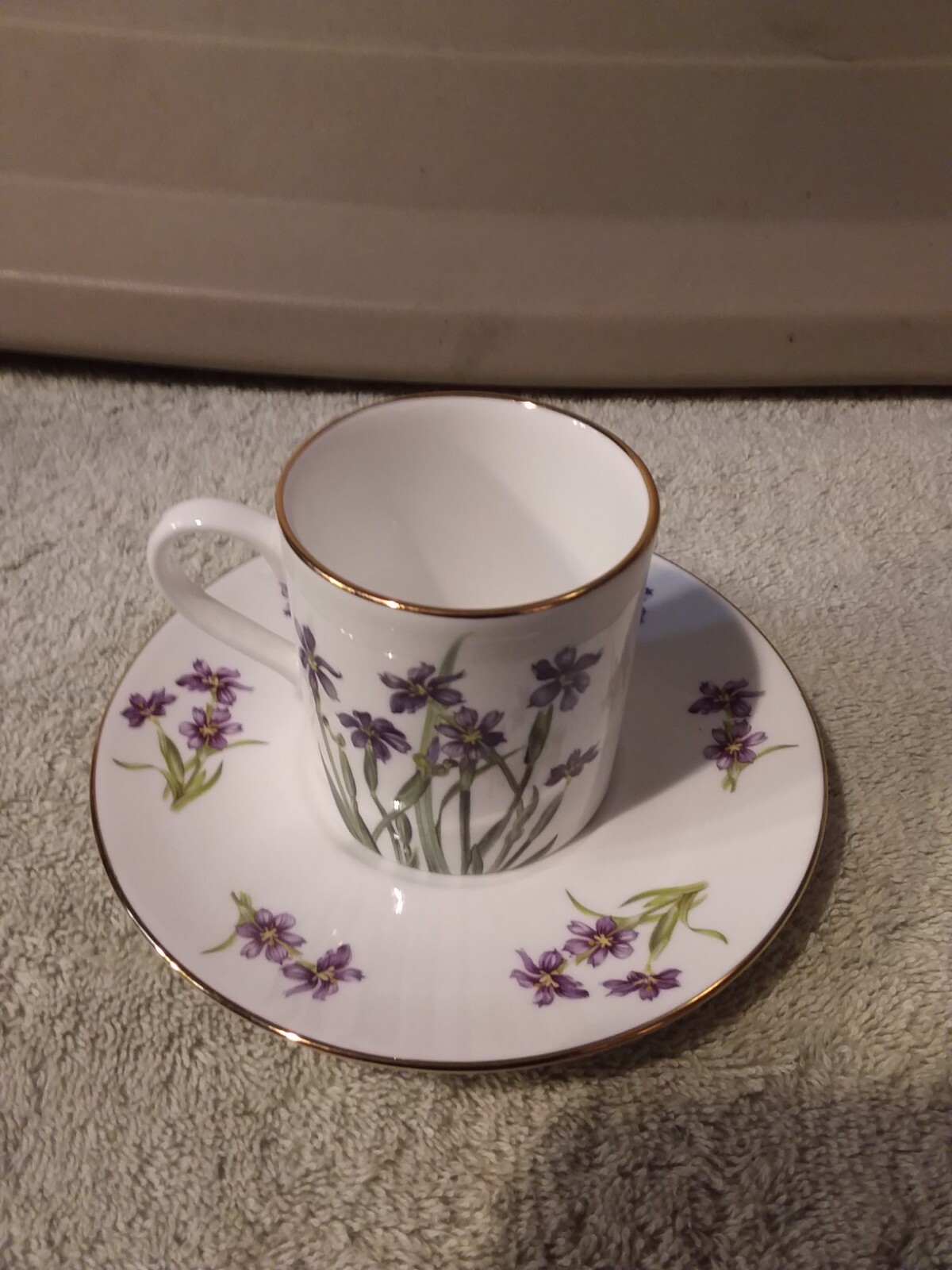 Vintage Oakly Bone China Bermudiana Cup Saucer Made for A.S. Cooper & Sons