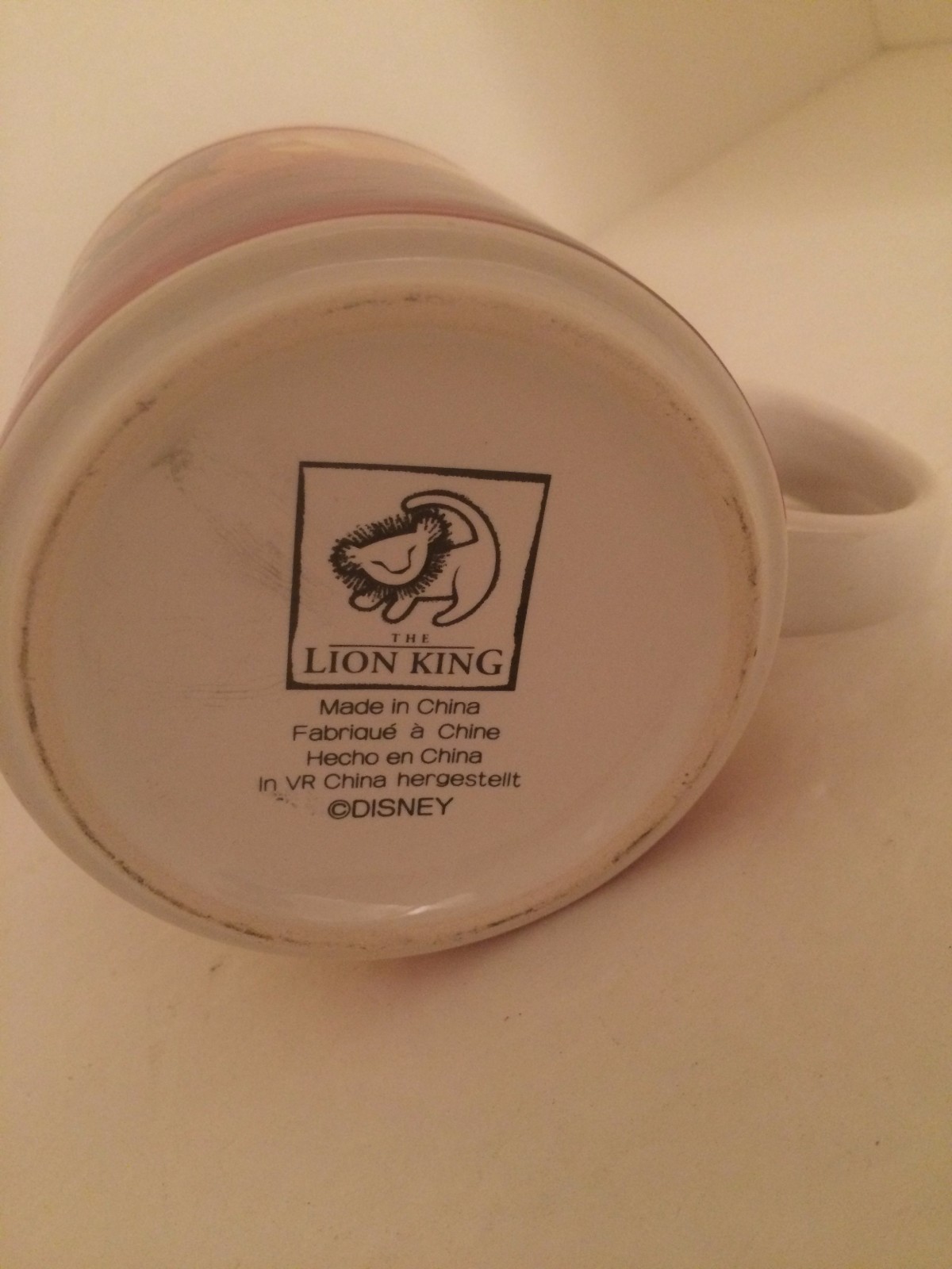 LION KING Coffee Cup Simba Mug Disney Store Collectible - Retired