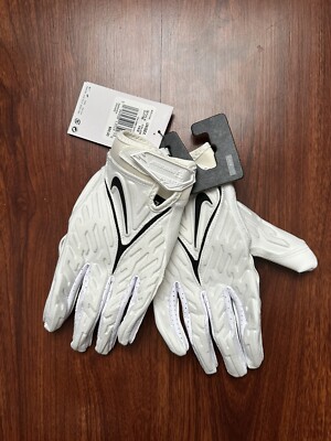 Nike Superbad Alpha 6.0 White & Black Football Gloves Sz L  DJ7796 102
