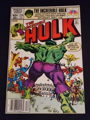The Incredible Hulk #278 Marvel Comics (1982) Newsstand - Amnesty 