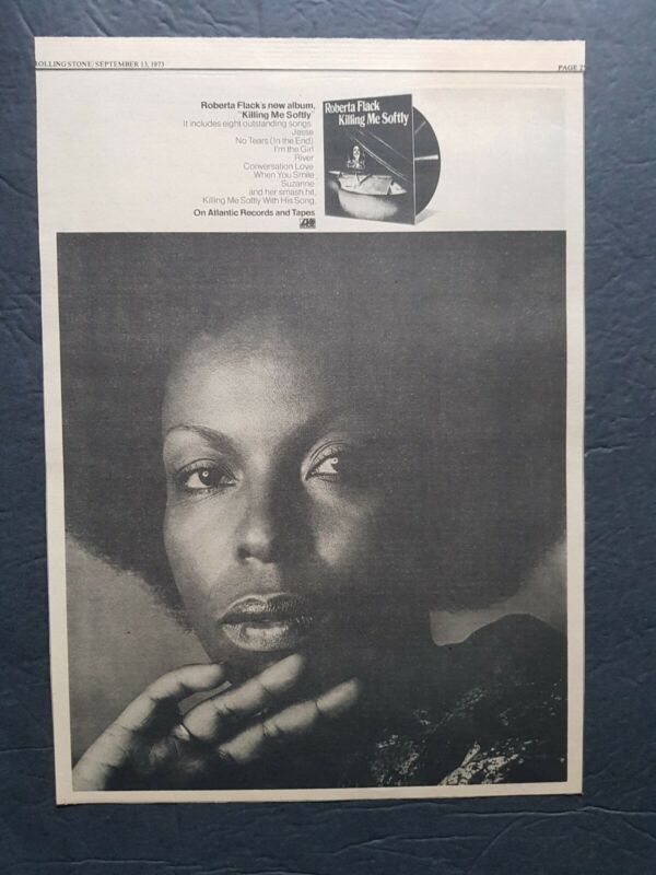 Roberta Flack Killing Me Softly Promo Print Advertisement Vintage 1973