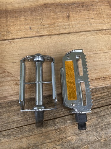 New Old Stock Chrome 9/16&rdquo; KKT RT-SF Road Bike Cruiser Pedals- Japan
