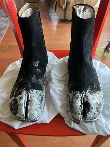 Maison Margiela Metallic Black/Silver Tabi Boots Sz.44/Yohji Maison Margiela Metallic Black/Silver Tabi Boots Sz.44/Yohji