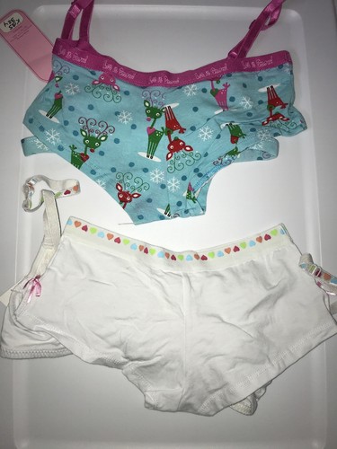 Little Princess Girls 2 Sets Of 2 Pc Panty And Bra Size 30AA/Small