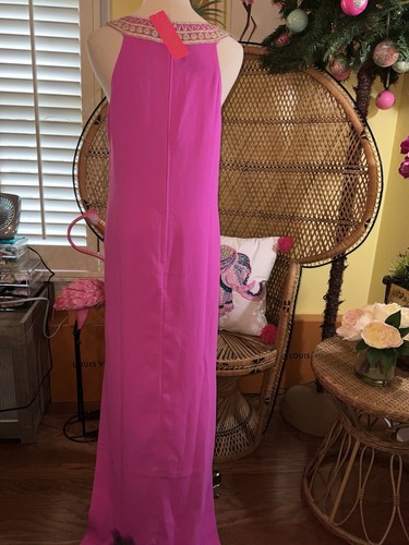 Pre-owned Lilly Pulitzer Sandrah Maxi Dress Wild Fuchsia ? $298 Size 4