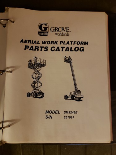 Grove Manlift Aerial Work Platform Parts Manual  Catalog Model SM3248E S/N251997