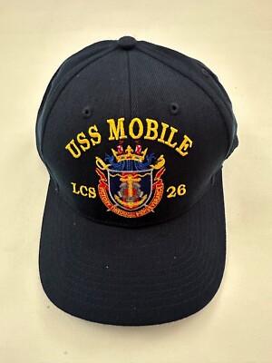 The Corps USS Mobile LCS 26 Logo Blue Baseball Cap Hat One Size