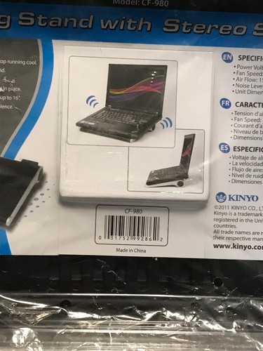 Kinyo Cooling Stand With Speaker  Cf-980