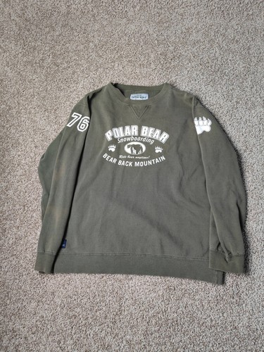 Ing Bear Back Mountain Crewneck Sweatshirt Green Sz Medium M