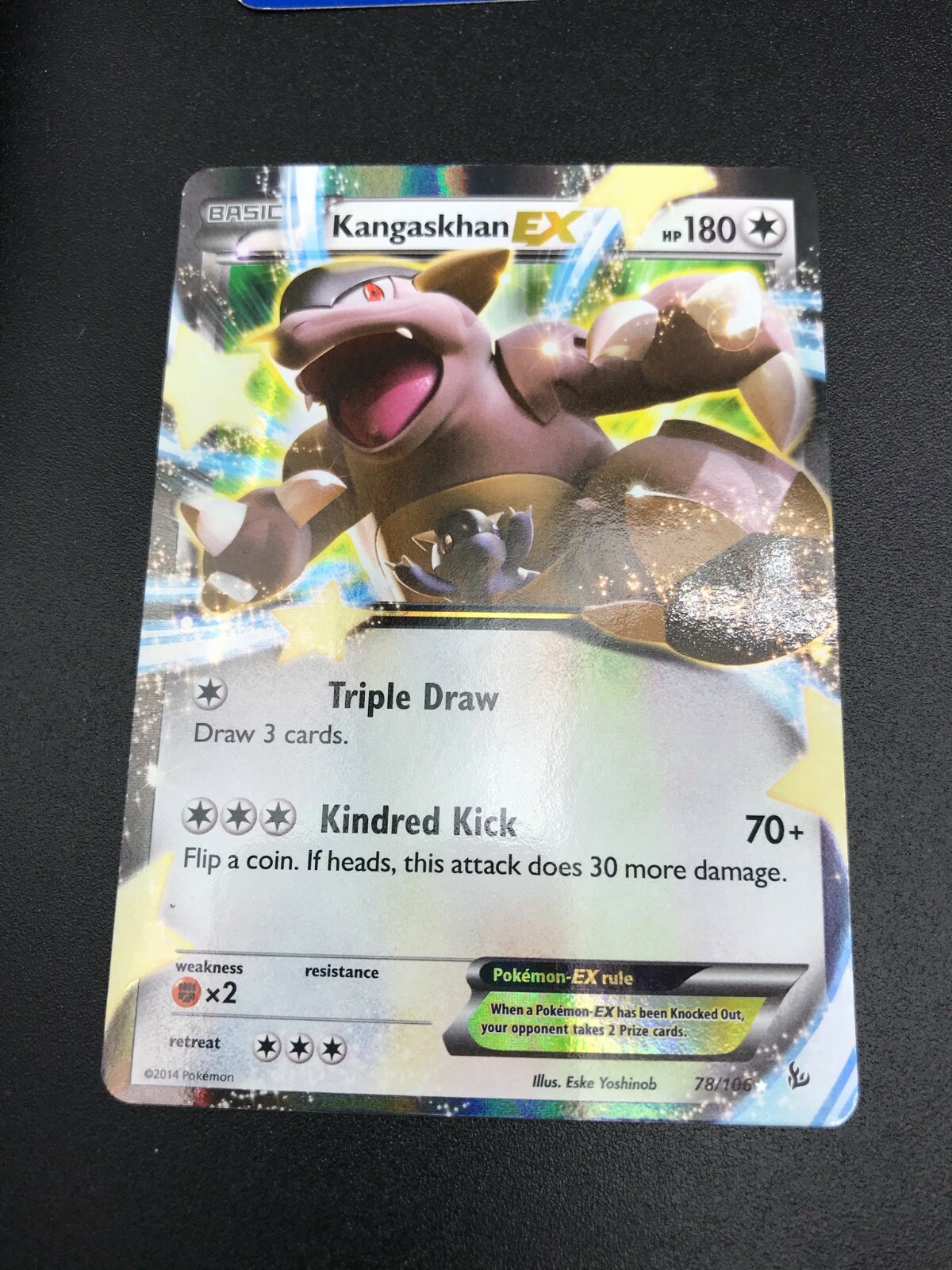 Kangaskhan EX ULTRA RARE 78/106 XY Flashfire Pokemon card Kangaskhan EX ULTRA RARE 78/106 XY Flashfire Pokemon card