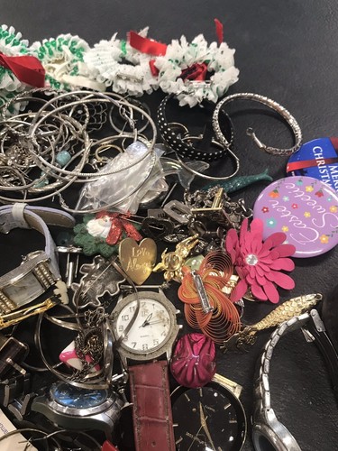 Junk Drawer Lot - Pins, Watches, Jewelry, etc