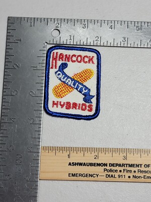 FFb1 Vintage patch farm for jacket shirt hat Hancock Quality Hybrids seed corn
