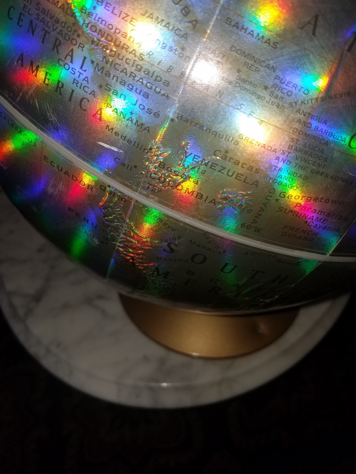 World Globe With Rainbow Affect