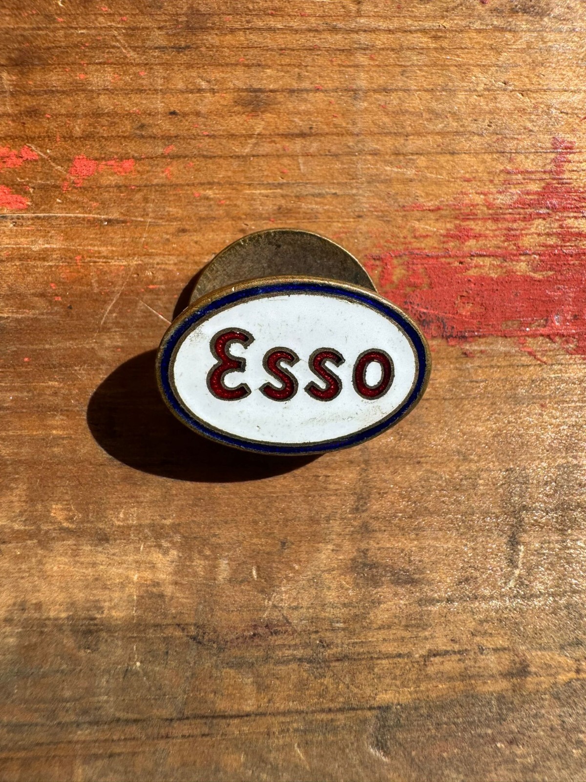 Esso Petrol oil Gasoline enamel lapel badge emblem