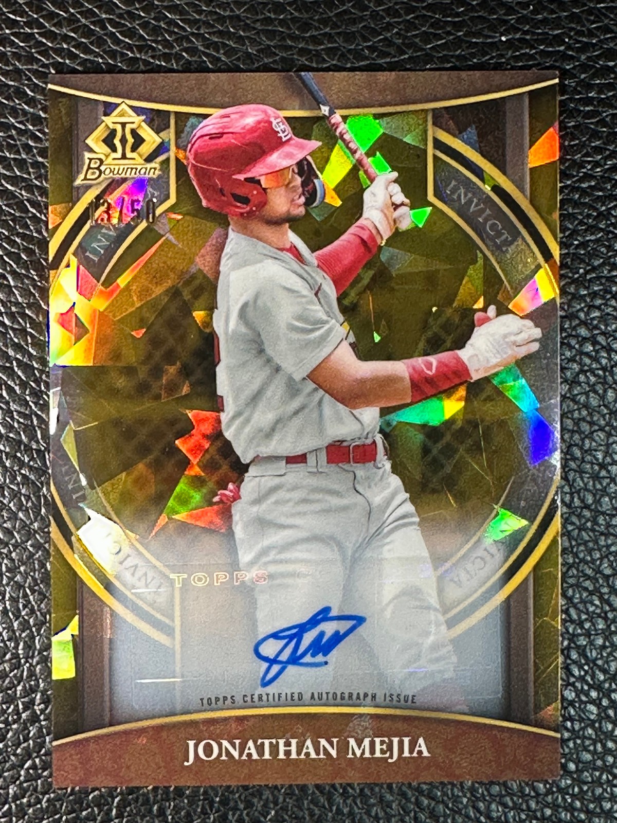 2023 Bowman Invicta Gold Atomic Refractor Jonathan Mejia 13/50 Auto Autograph