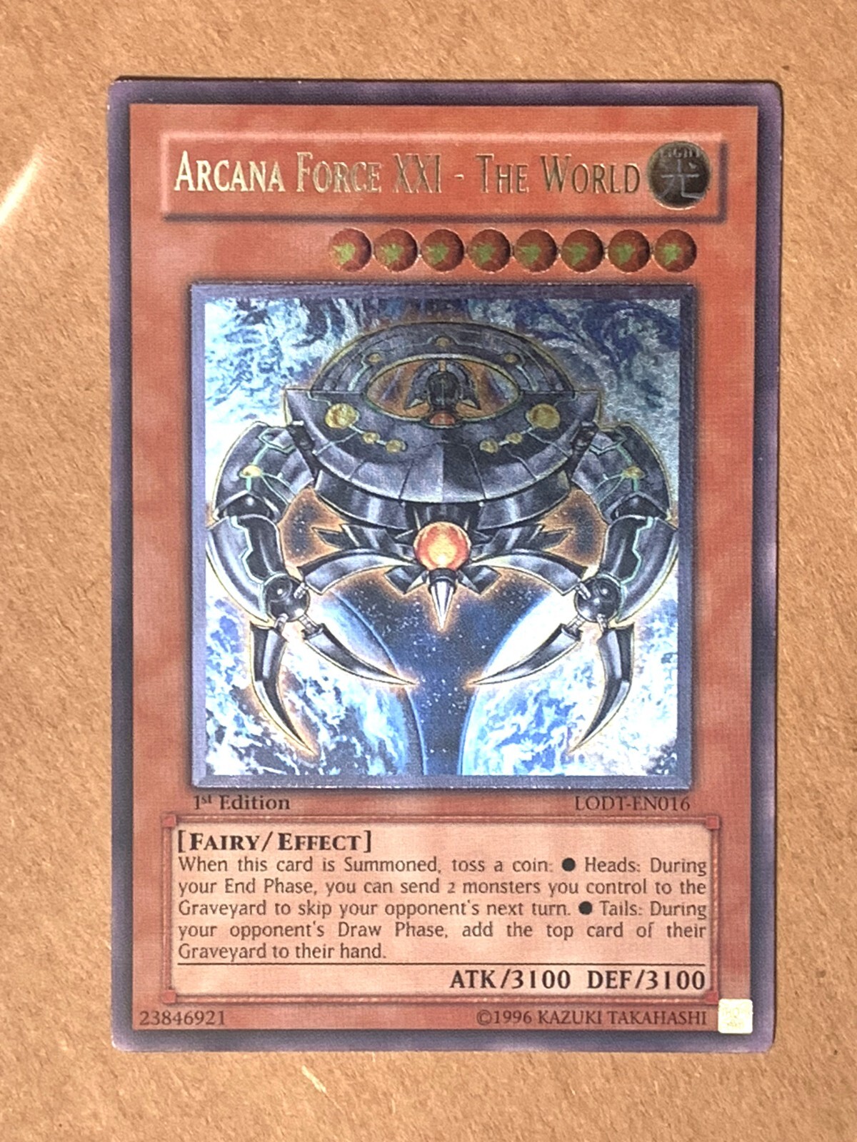 yugioh ARCANA FORCE XXI - THE WORLD LODT-EN016 Ultimate Rare
