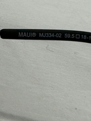 Pre-owned Maui Jim Polarized Sunglasses  Ohai Mj334-02 59.5 19 140 Shiny Black Neutral Grey In Gray