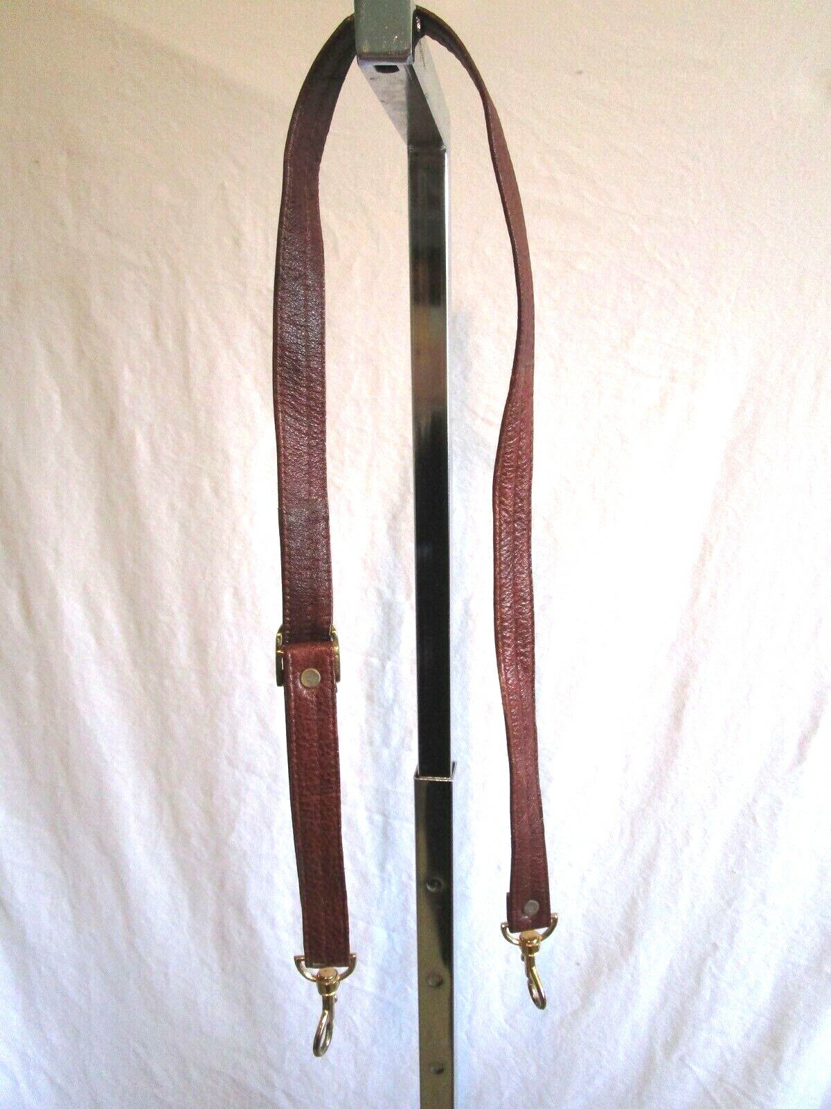 Vintage Brown Leather Replacement Shoulder Strap Gold Hardware