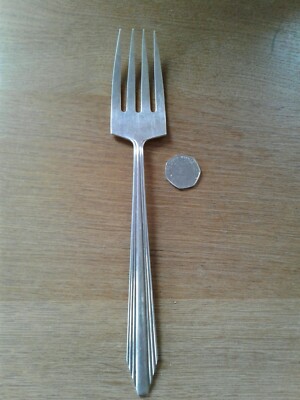 Art Deco Japanese solid silver 950 standard, large serving fork made by SUZUYO