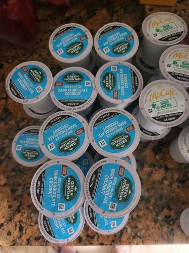 LOT OF 59 LOOSE KEURIG ASSORTED K-CUPS SEE LIST!