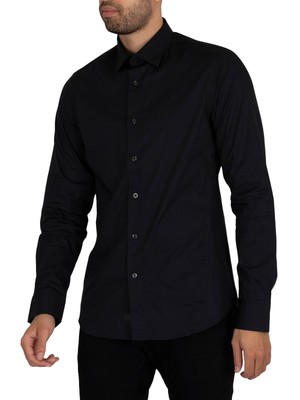 

Мужская классическая супертонкая рубашка G-Star RAW, черная, Черный, D17026-C271-6484