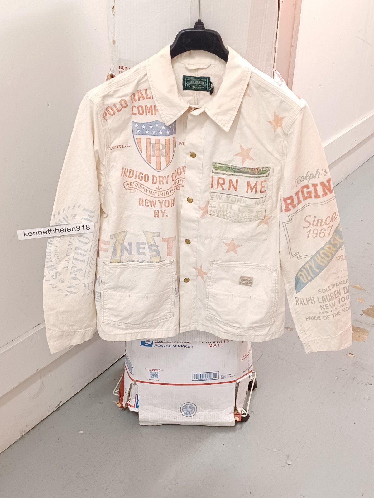 POLO COUNTRY RALPH LAUREN DENIM GRAPHIC PAINTER JACKET