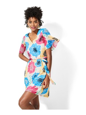 

BAR III DRESSES Женское желтое короткое платье Yoryu Tie с вырезом на спине, Желтый