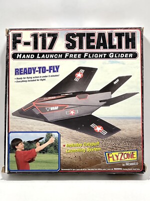 Vintage 2000 Flyzone F-117 Stealth Hand Launch Free Flight Glider