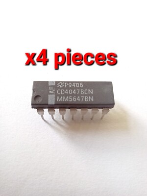 CD4047BCN NSC Monostable/Astable Multi-vibrator, PDIP,-14 Pin IC *Lot of 4