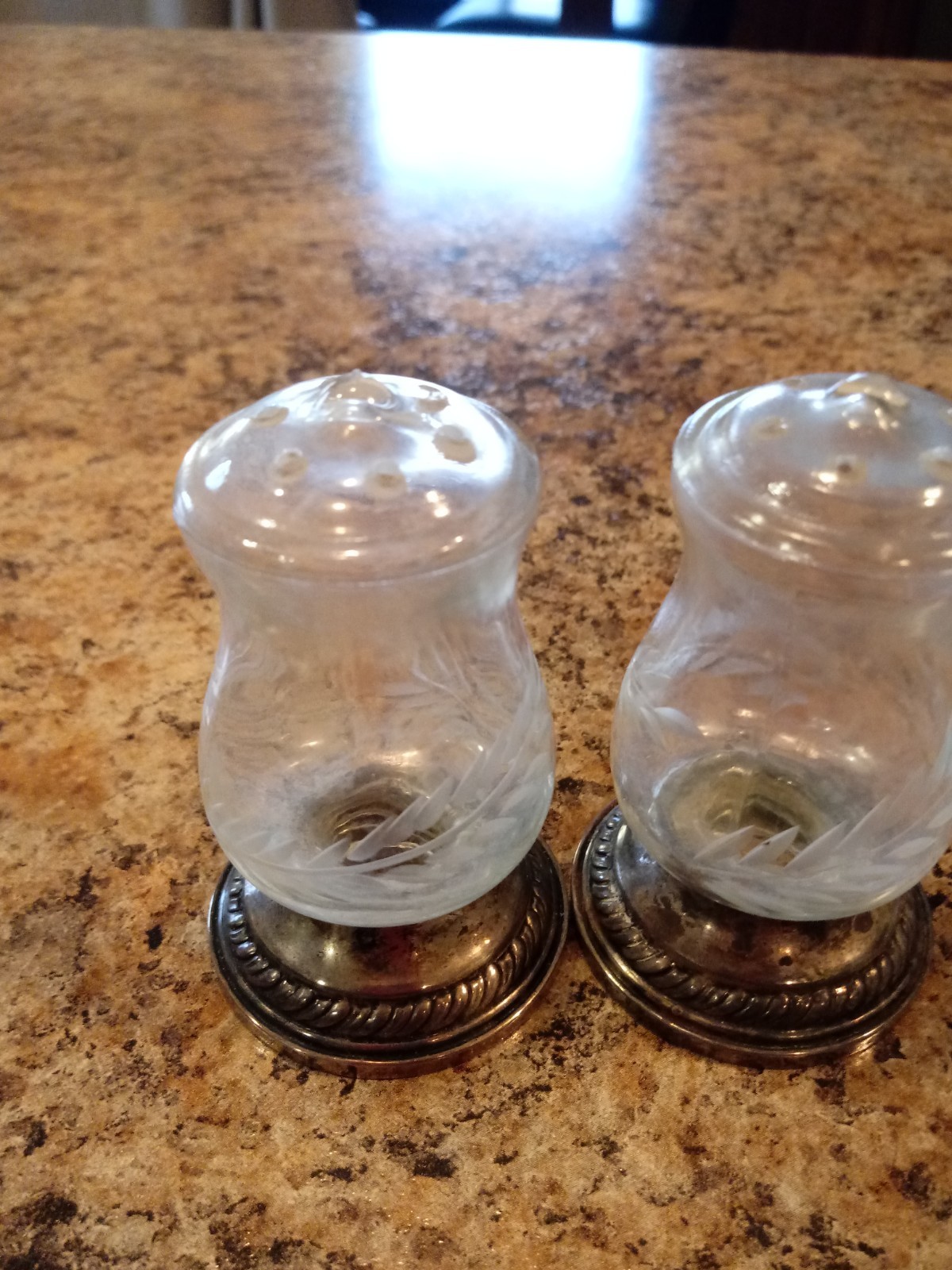 Vintage Newport Sterling silver Quaker Hurricane Lamp  salt & pepper shakers