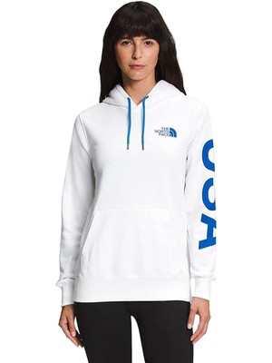 

THE NORTH FACE Женский белый свитшот с капюшоном и ребристой отделкой, с карманами и шнурком