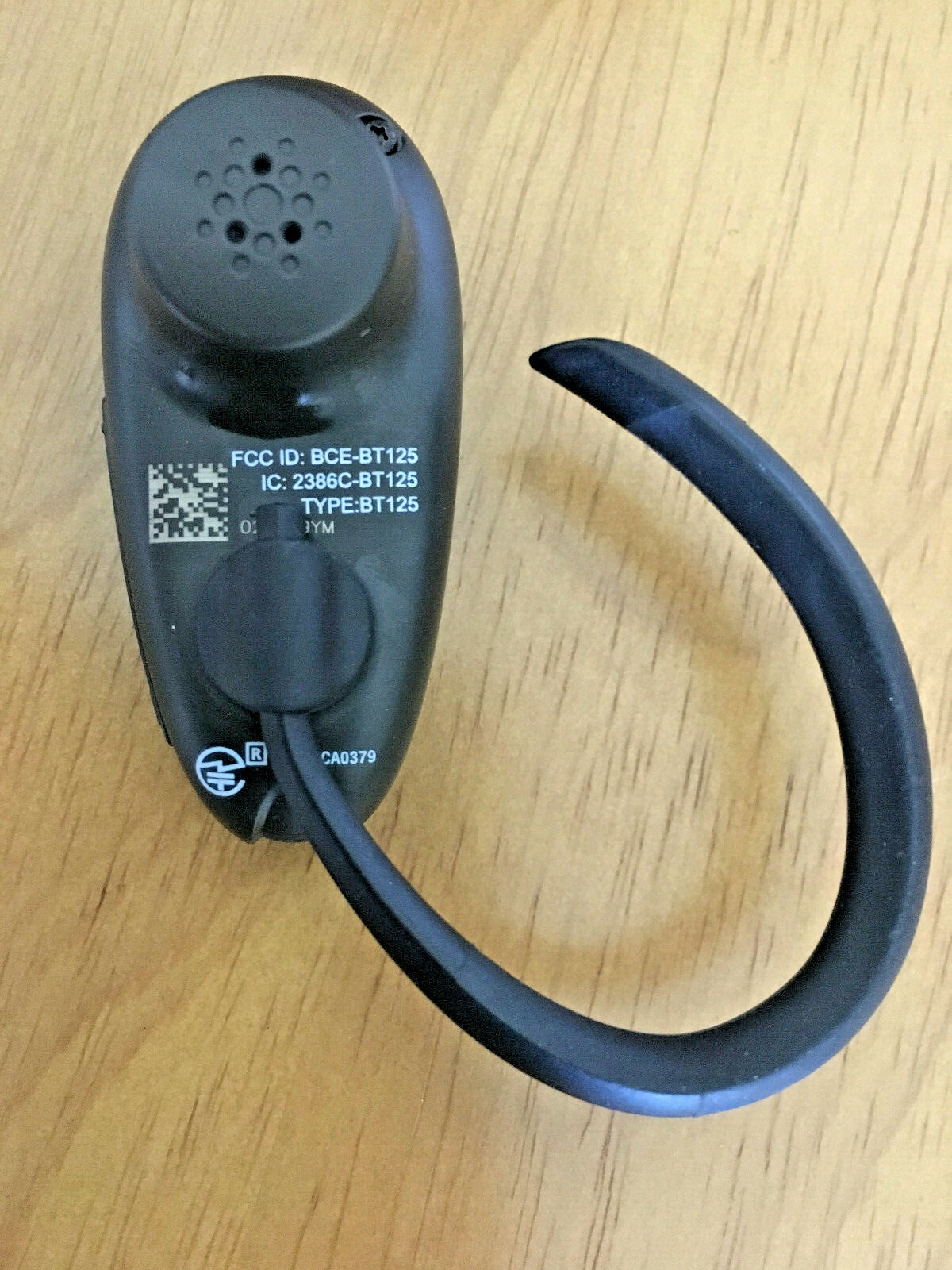 Jabra BT125 Over the Ear Bluetooth Headset With Charger  & User Manual - Black