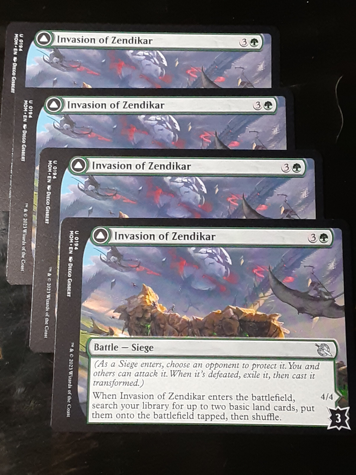 Invasion of Zendikar x4 , March of the Machine , Near Mint