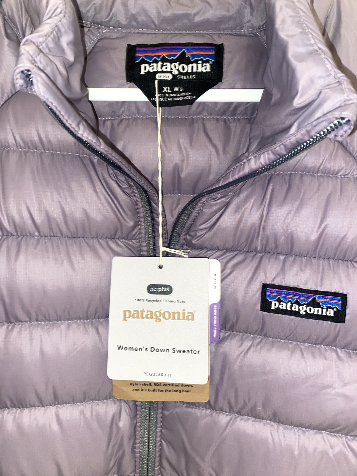 Pre-owned Patagonia Women's Down Sweater Puffer Jacket 800-fill Power Rustic Purple Xl