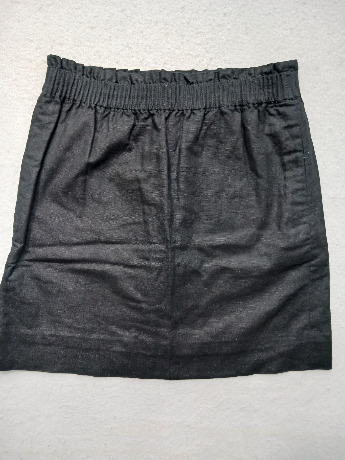 J.Crew Women's Skirt Size 2 Mini Black Linen Blend Elastic Waist Beach Summer